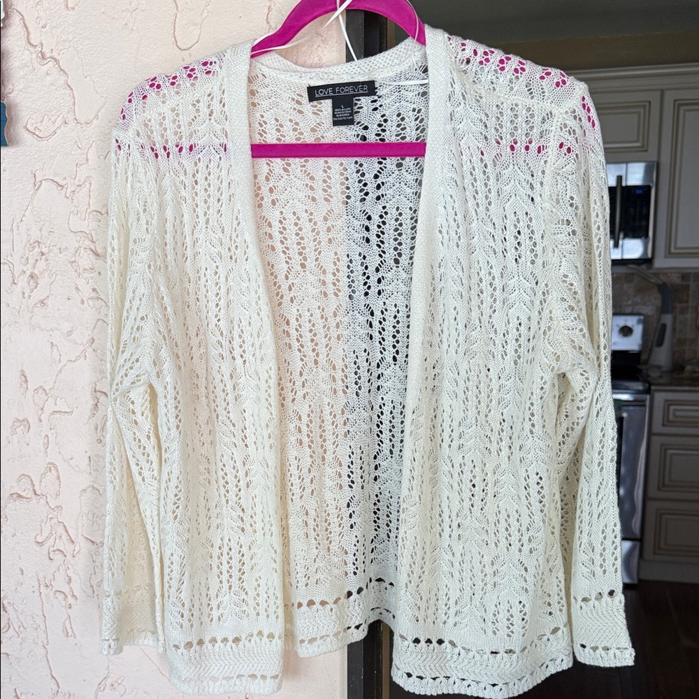 Love, Fire Cream Lace Cardigan